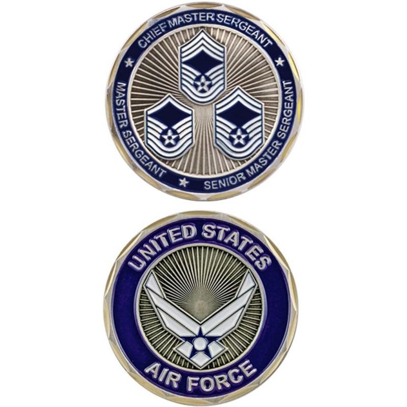 Eagle Crest U.S. Air Force Top 3 Ranks Challenge Coin