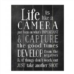 Life Is Like a Camera-Just Take Another Shot-Inspirational Wall Print