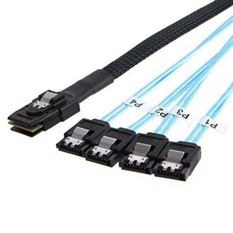 CableCreation Mini SAS 36Pin (SFF-8087) Male to 4 SATA 7Pin Female Cable, Mini SAS Host/Controller  to 4 SATA Target/Backplane, 0.5M, 1.0M