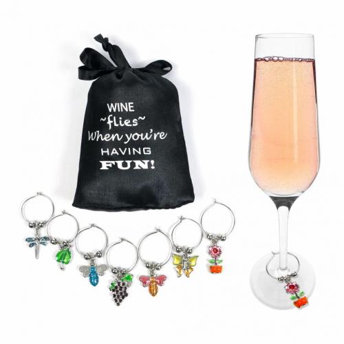 Flowers and Insects Wine Charms