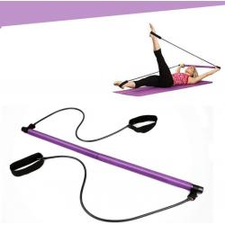 Pilates Bar Kit with Resistance Band, Portable Home Gym Workout Package