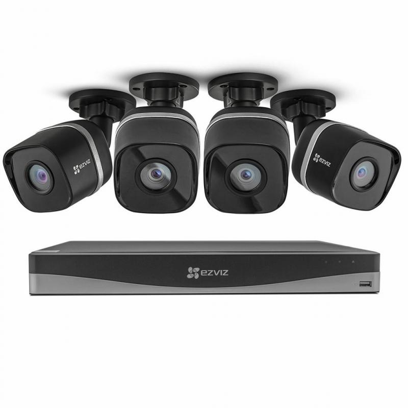 Ezviz Indoor / Outdoor Camera and Accessories, 4 Cameras, 4 100' Premade Cable