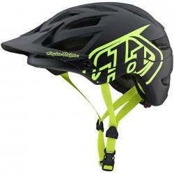 Troy Lee Designs Adult | Trail | Enduro | Half Shell A1 Drone Mountain Biking Helmet (Medium/Large, Black/Flo Yellow)