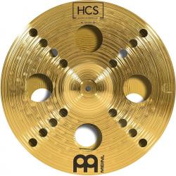 Meinl 16 Trash Stack Cymbal Pair with Holes - HCS Traditional Finish Brass for Drum Set, Made In Germany