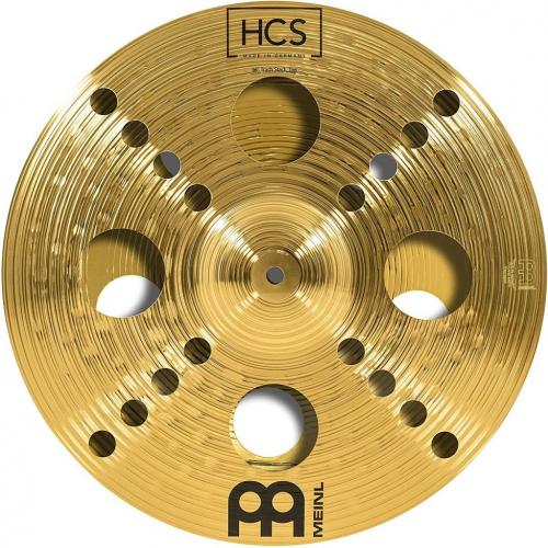 Meinl 16 Trash Stack Cymbal Pair with Holes - HCS Traditional Finish Brass for Drum Set, Made In Germany