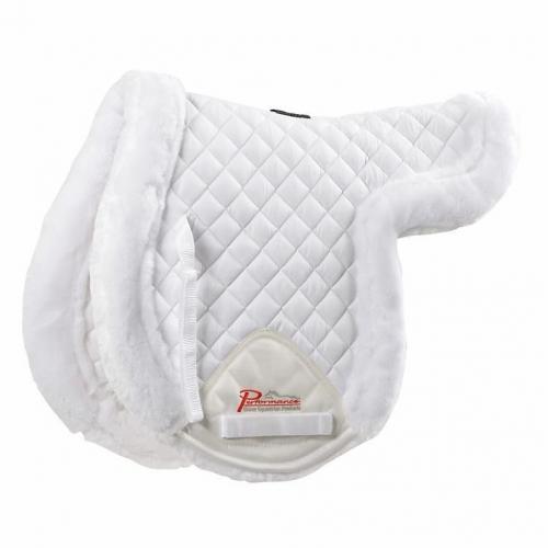 Shires Fleece Lined Saddle Pad, White, 17-18