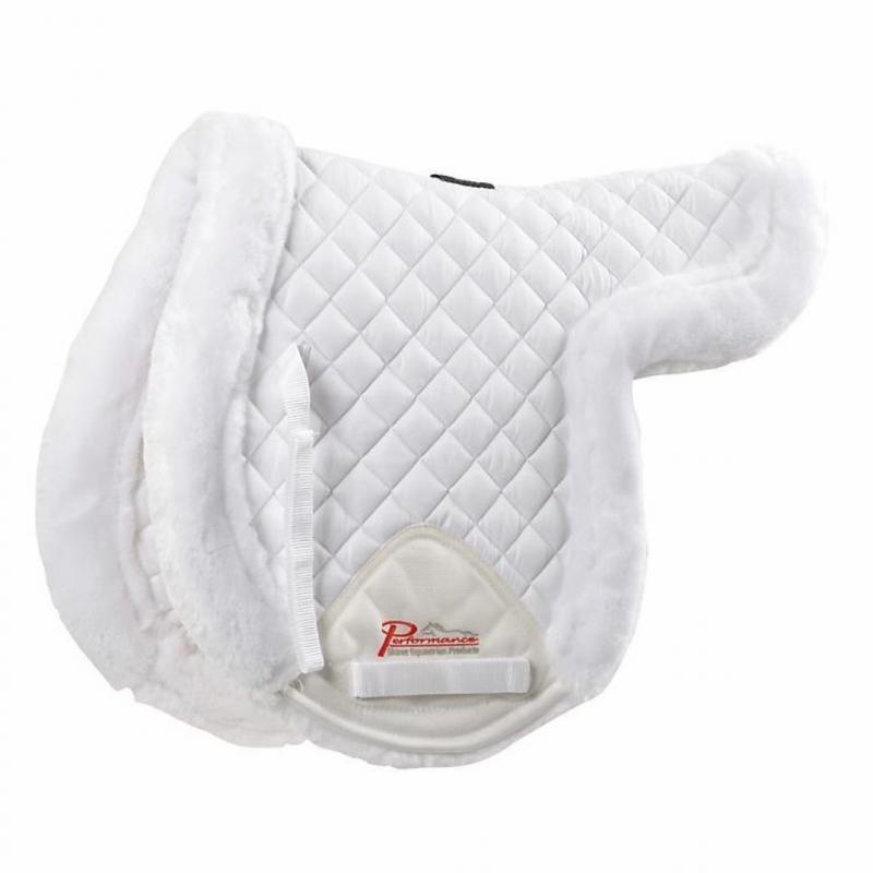 Shires Fleece Lined Saddle Pad, White, 17-18