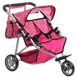 Exquisite Buggy Fash N Kolor Twin Doll Jogger Stroller With Diaper Bag