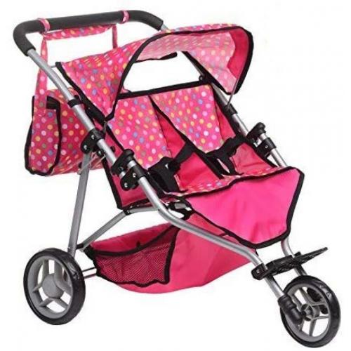 Exquisite Buggy Fash N Kolor Twin Doll Jogger Stroller With Diaper Bag