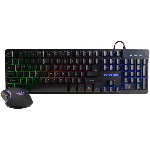 Cukusa Rainbow Backlit 104-Key Gaming Keyboard and Mouse Combo For Desktop PC