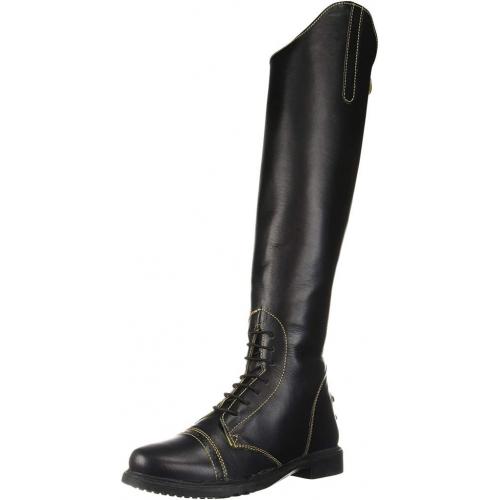 TuffRider Women's Natasha Leather Field Boots, Black/Light Tan, 11 Wide