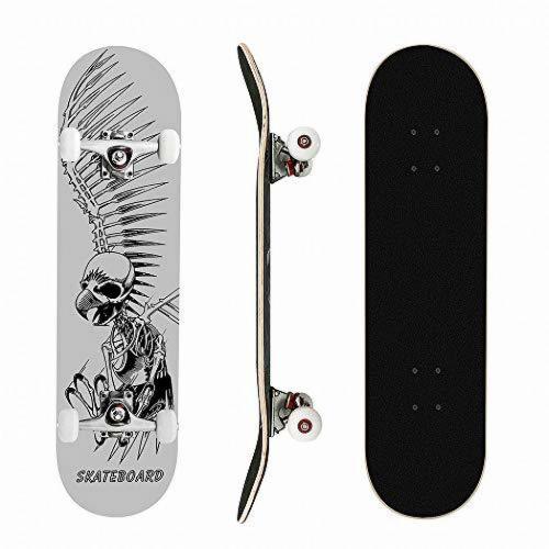 Mammy Gol Black Skateboard, With Skeleton On the Back