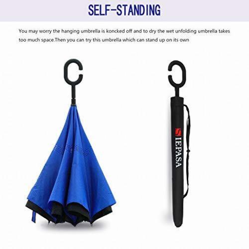 Inverted Umbrella with C-Shaped Handle