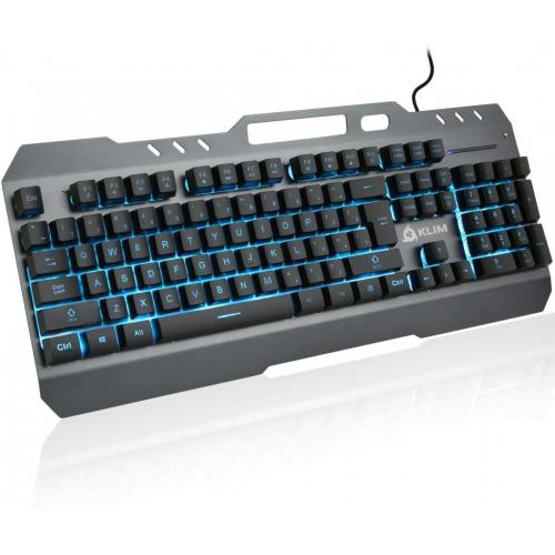 KLIM Lightning Gaming Keyboard  7 LED Colors Ergonomic Membrane Keyboard