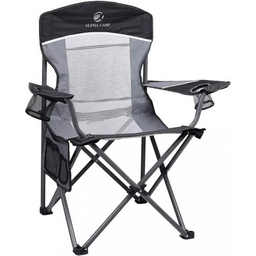 ALPHA CAMP Oversized Mesh Back Camping Folding Chair