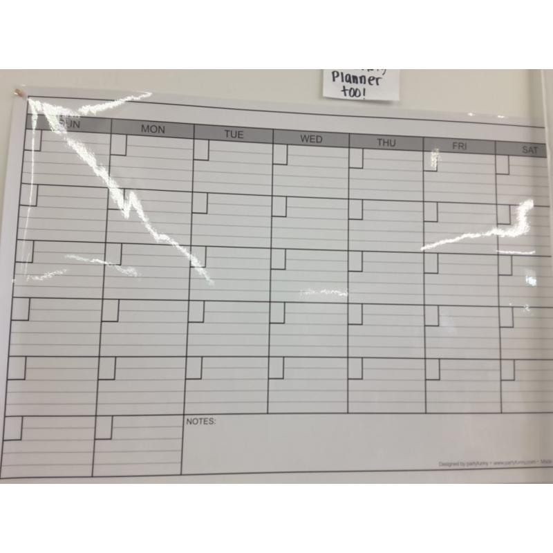 Dry Erase Monthly Laminated Jumbo Whiteboard Calendar, 25 by 38