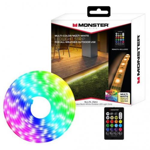 Monster Multi-Color Multi-White Outdoor LED Light Strip with Remote – 16.4ft/5m