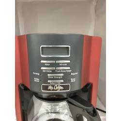 Mr coffee rapid brew system brews 20% faster, 12 cups, grab a cup auto pause, 2 hour auto shut off