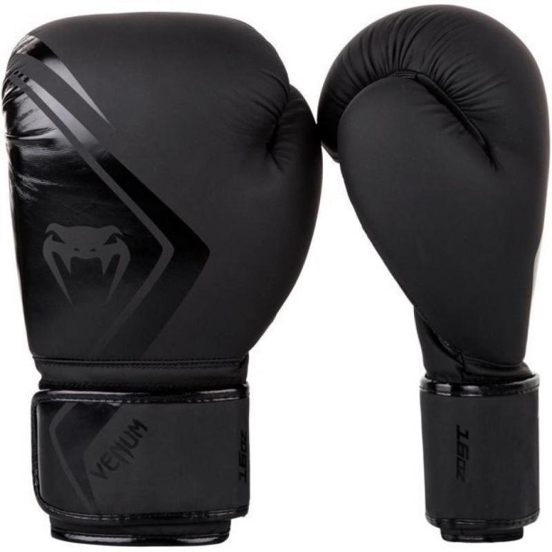 Venum boxing cloves, conditioner 2.0, high density injected foam, heavy bag and mitt workout, hook and loop system, size 16oz, color black