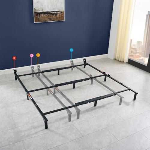 Mainstays 7 Universal Heavy-Duty Adjustable Bed Frame, Black Steel, Adjusts Twin - King