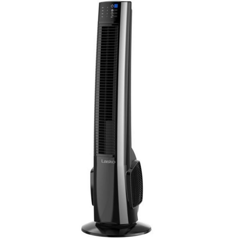 Lasko 38 Hybrid Tower Fan with Remote Control, T38415, Black/Silver