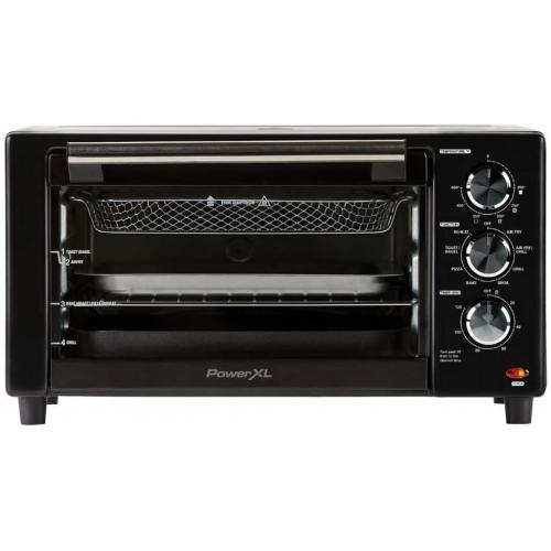 8 im 1 Power XL Air Fryer Grill plus up to 70% fewer calories, rapid air technology, low fat cooking, easy to clean. Familg size serves 4-8 servings, air fry, grill, toast, bagel, pizza, bake, broil, and reheat