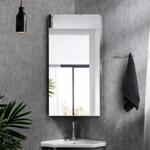 24 Inch Wall Mount Corner Medicine Cabinet with Mirror