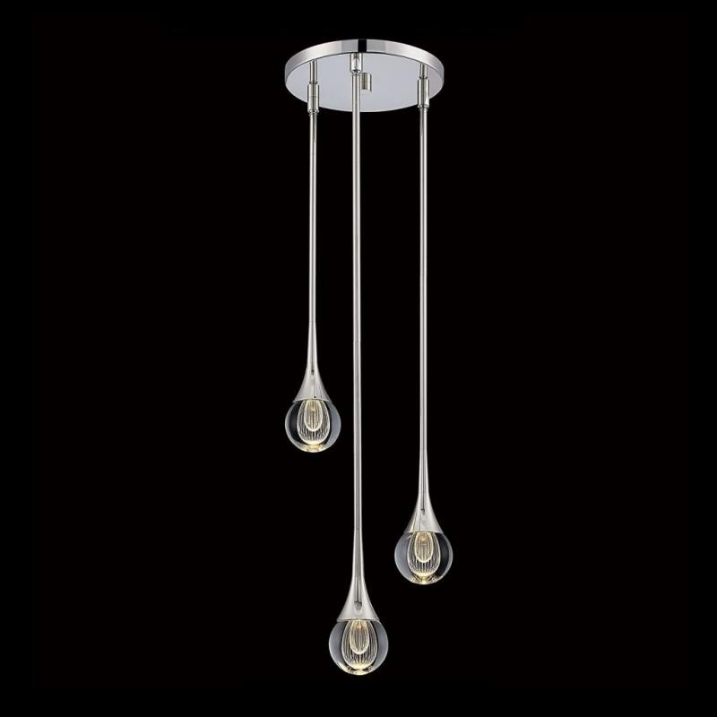 MOTINI Cluster Crystal Pendant Lighting 3-Light LED 8W,