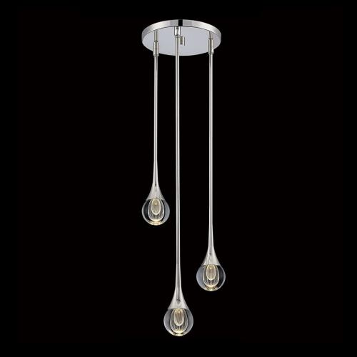 MOTINI Cluster Crystal Pendant Lighting 3-Light LED 8W,
