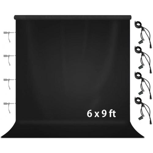 Julius studio curtain backdrop set up, black