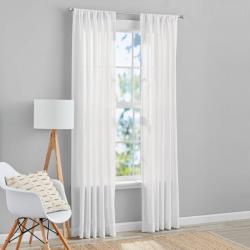 MainStays 84-inch sheer panel rod pocket white curtains