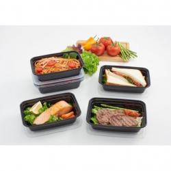 5 Count Black Plastic Reusable Meal Prep Container with 26 Clear Plastic reusable lids