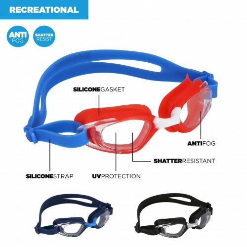 U.S. Divers Trilogy Adult Swimming Goggles - UV and Anti-Fog Protection (Multi-Color) 3 Pack