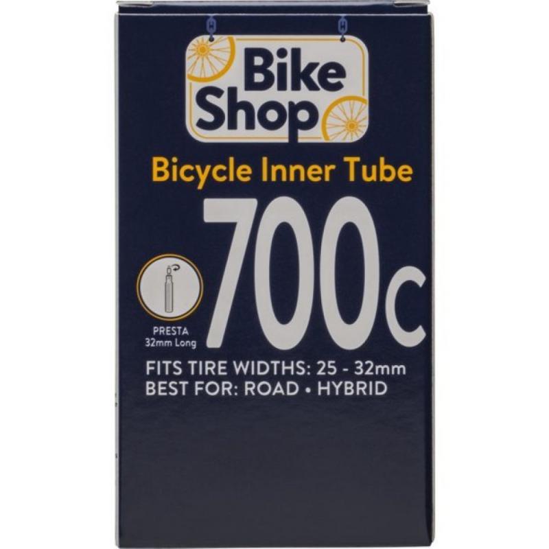 Bike Shop Bicycle Inner Tube, Presta Valve, 700 x 25-32mm