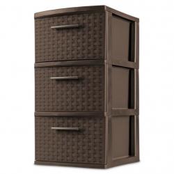 Sterilite 3-Drawer Weave Tower, Espresso