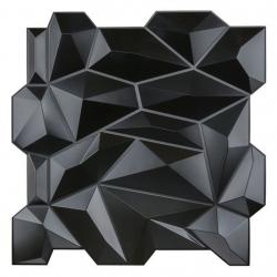 Art3d Black PVC 3D Wall Panel Diamond Wall Panel Jagged Matching 19.7 x 19.7 (12-Pack)