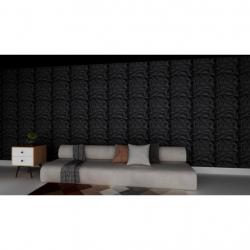 Art3d Black PVC 3D Wall Panel Diamond Wall Panel Jagged Matching 19.7 x 19.7 (12-Pack)