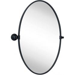 TEHOME Farmhouse Oval Metal Pivot Bathroom Vanity Mirror