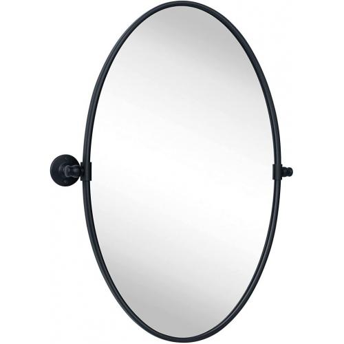 TEHOME Farmhouse Oval Metal Pivot Bathroom Vanity Mirror