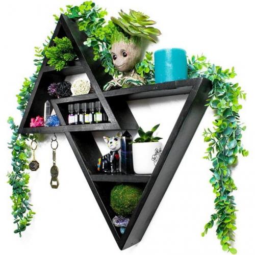 Large Triangle Shelf - Crystal Display Shelf for Stones, Essential oils, and More