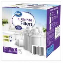 Great Value Universal Pitcher Replacement Filter 4 Pack