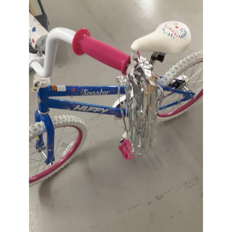 Huffy 20 Inch Sea Star Girl's Sidewalk Bike, Blue and Pink