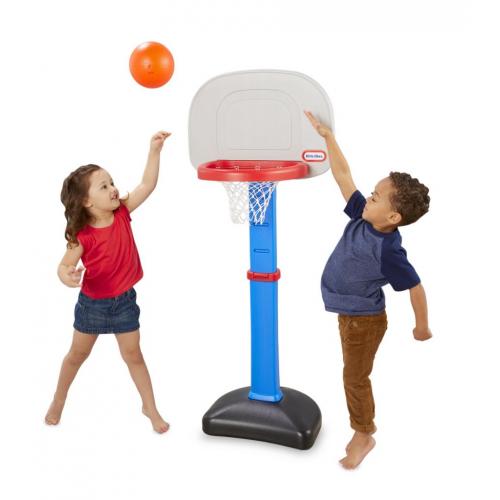 Little Tikes TotSports Easy Score Toy Basketball Hoop with Ball, Height Adjustable, Indoor Outdoor Backyard Toy Sports Play Set For Kids Girls Boys Ages 18 months to 5 Year Old, Blue