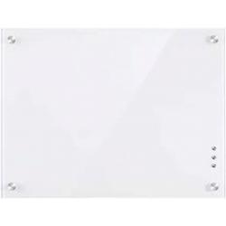 QUEENLINK,Magnetic Glass Whiteboard,Magnetic Black Glass Board, 36 x 24 Inches Glass Dry Erase Board,White