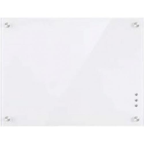 QUEENLINK,Magnetic Glass Whiteboard,Magnetic Black Glass Board, 36 x 24 Inches Glass Dry Erase Board,White