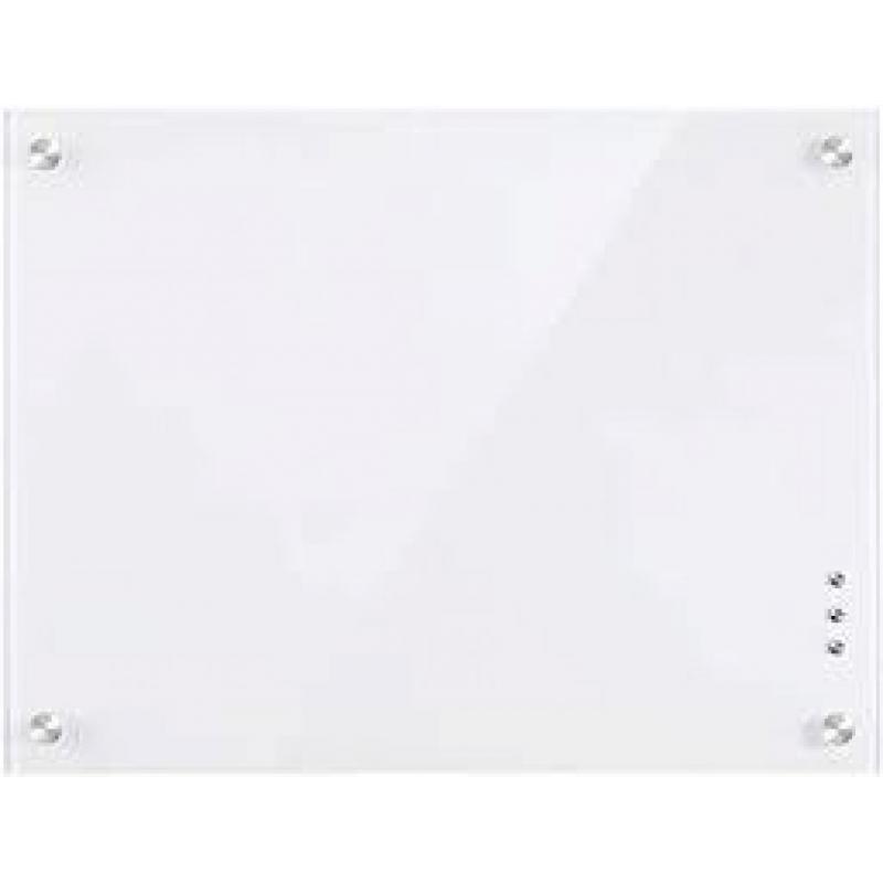 QUEENLINK,Magnetic Glass Whiteboard,Magnetic Black Glass Board, 36 x 24 Inches Glass Dry Erase Board,White