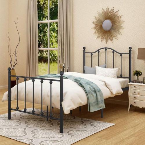 Twin Size Metal Bed Brown Full Bed Frame