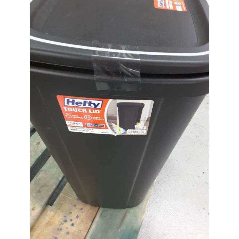 Hefty touch lid trash can