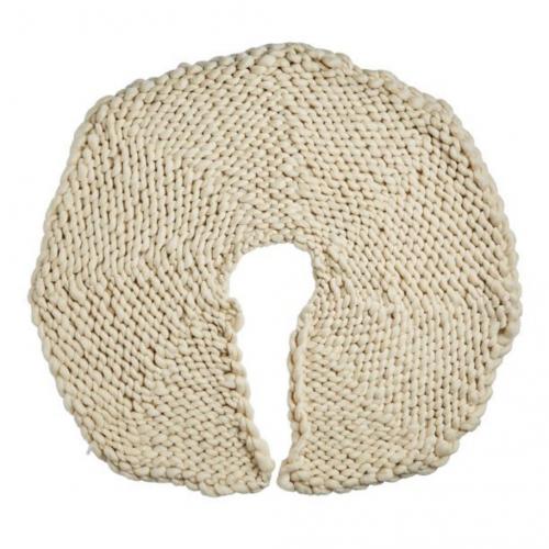 Holiday Time Cream Knit Christmas Tree Skirt, 48 inch
