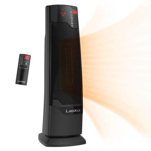 1500W Oscillating Ceramic Tower Space Heater with Remote, CT22835, Black